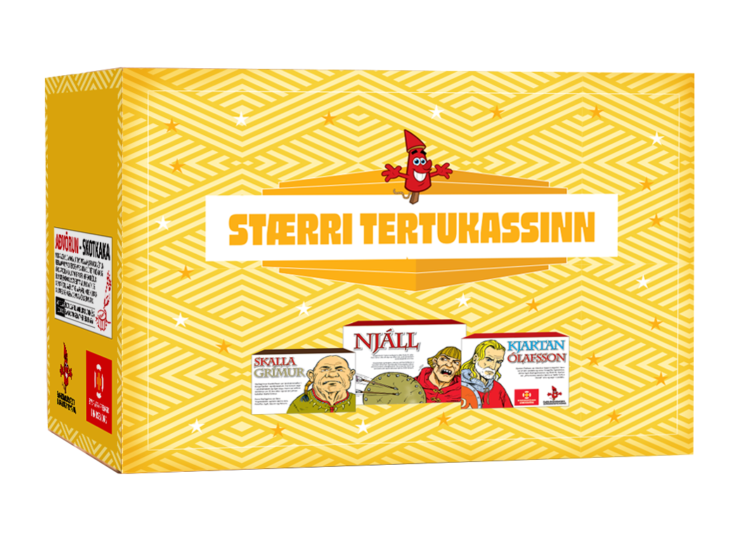 Stærri Tertukassinn (guli) - 3 kökur