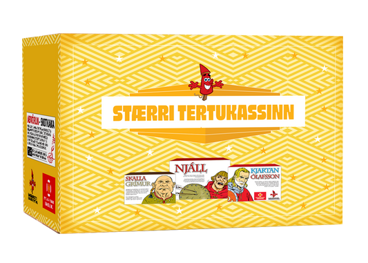 Stærri Tertukassinn (guli) - 3 kökur