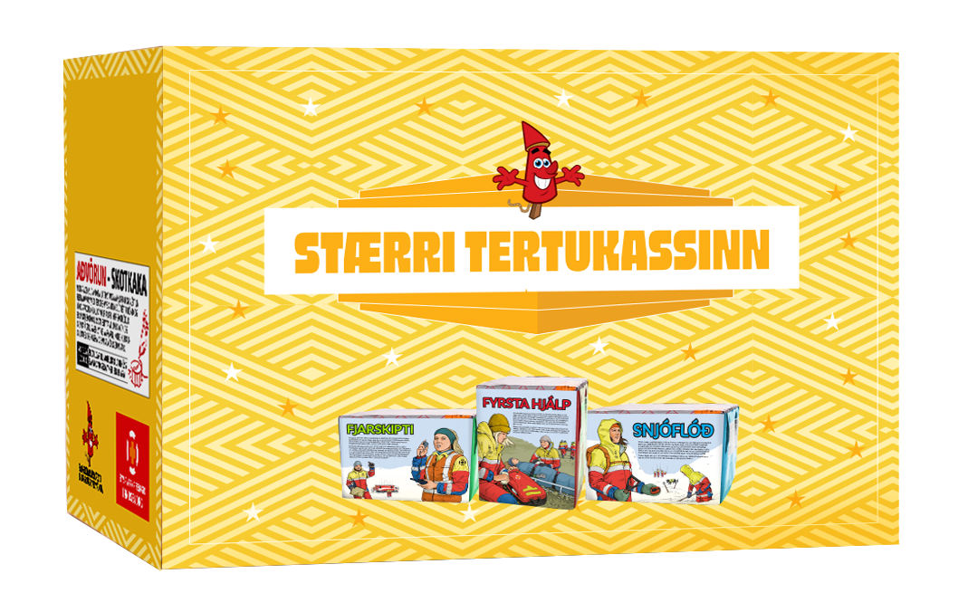 Stærri Tertukassinn (guli) - 3 kökur